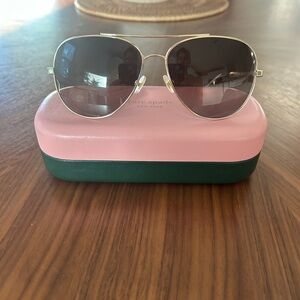 Kate space gold aviator glasses.  Hard case and cleaning cloth, worn once